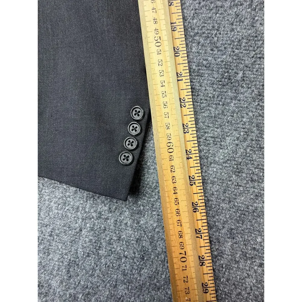 Vintage Burberrys Saks Fifth Avenue Mens Gray 100% Wool Blazer USA Made 42 44